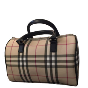 Burberry London Coated Canvas/Leather Trim Bag