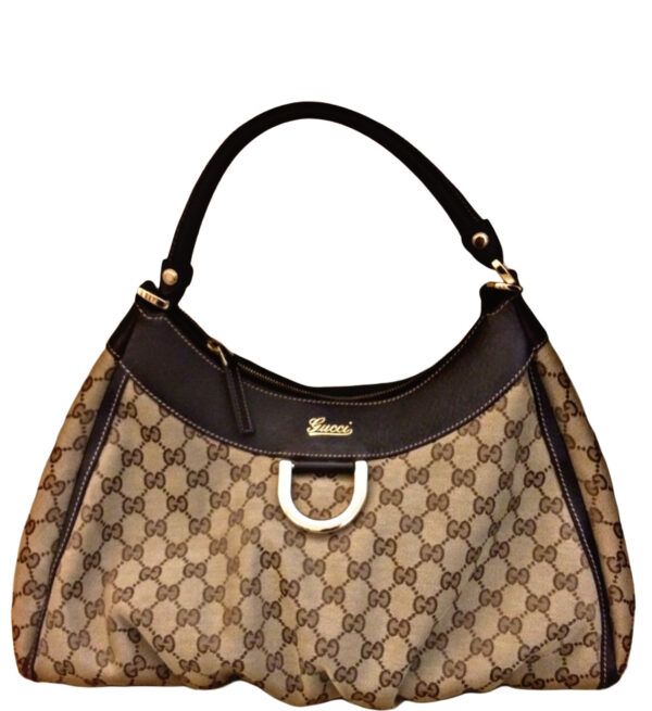 Gucci Monogram D Gold Hobo Bag