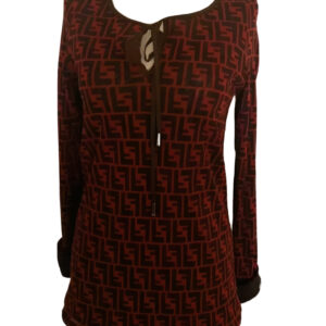 Fendi Monogrammed Mesh Two Way Blouse