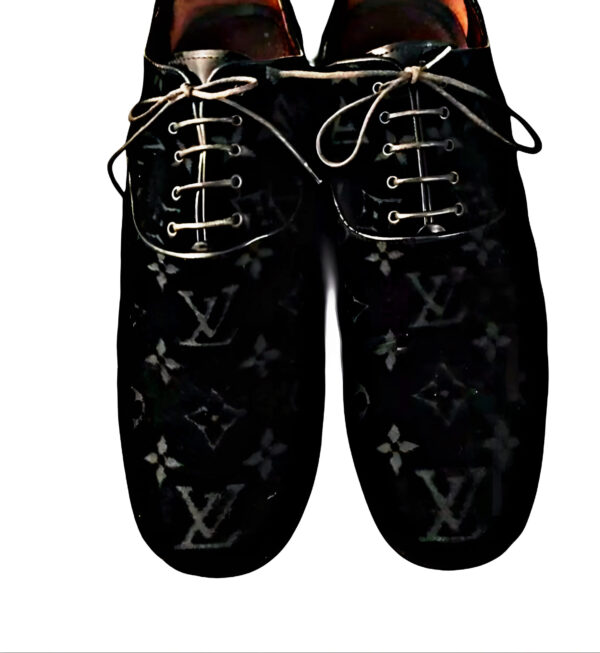 Louis Vuitton Monogrammed Suede Shoes - Image 2