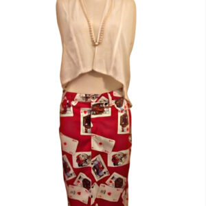 Moschino Poker Theme Pencil Skirt