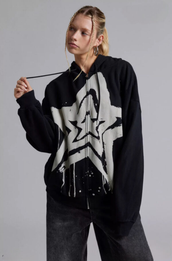 Bleached Star Zip up Hoodie/Sweatshirt