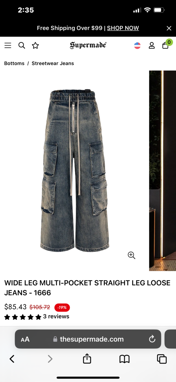 Supermade Wide Leg Jeans - Image 3