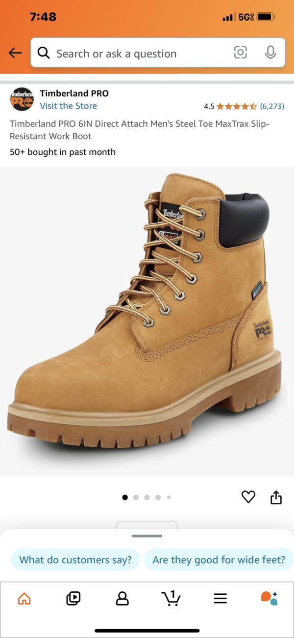 Timberland Steel Toe Max Trax Slip-Resistant Work Boots - Image 2