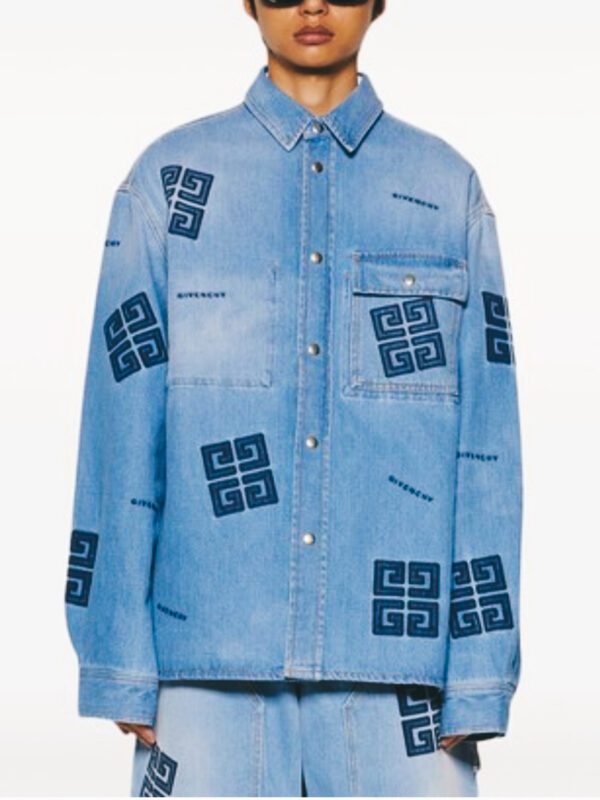 Givenchy Logo Motif Patch Denim Jacket - Image 3