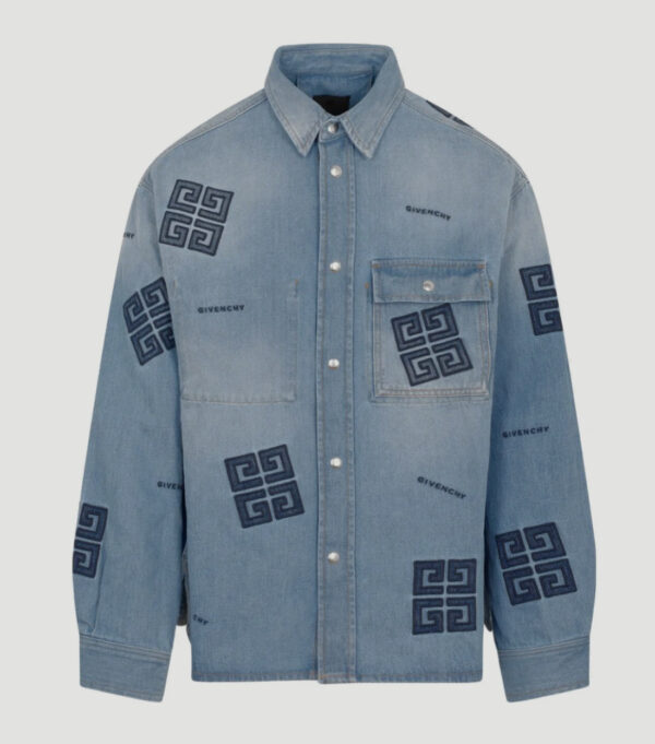 Givenchy Logo Motif Patch Denim Jacket - Image 4