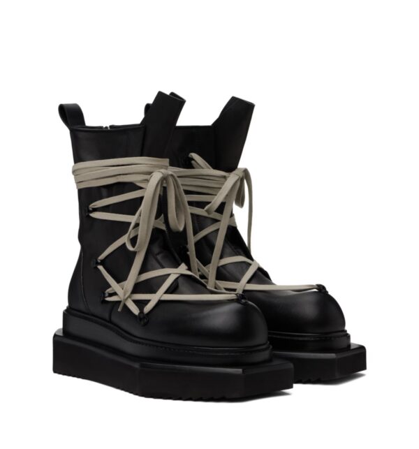 RICK OWENS Black Porterville Pentalaced Turbo Cyclops Boots - Image 2