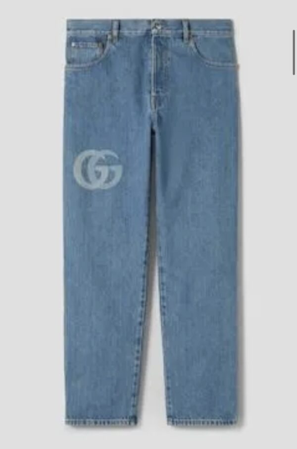 Gucci Double G Lasered Denim Pants - Image 5