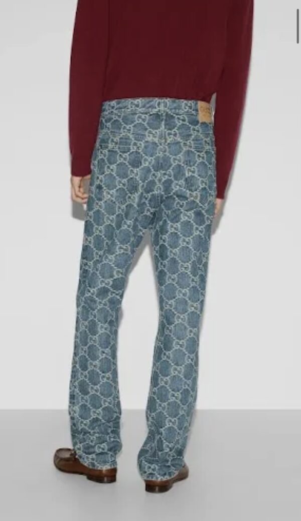 Gucci GG Jacquard Denim Pants - Image 5