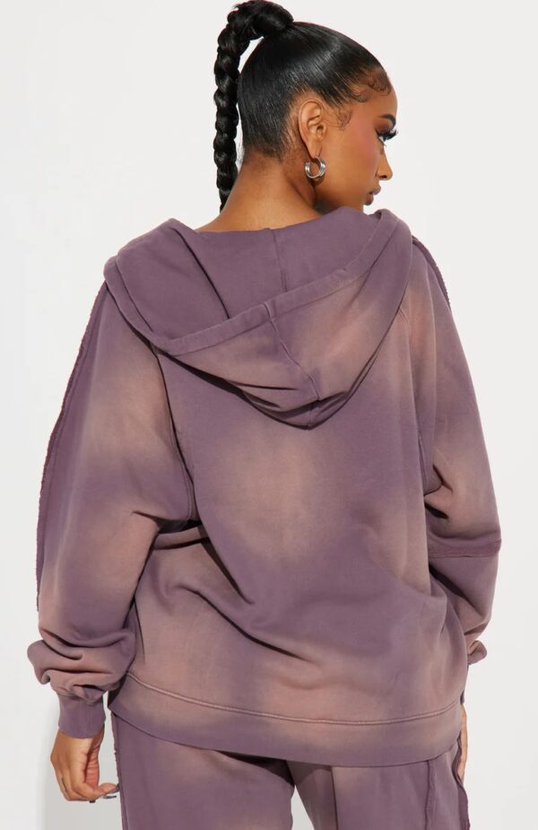 Serenity Oversized Washed Lounge Hoodie - Purple - Image 2