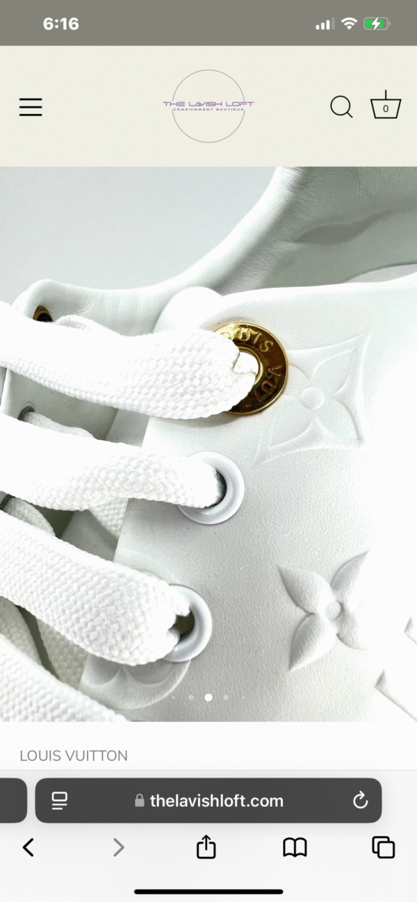 LOUIS VUITTON EMBOSSED MONOGRAM LAMBSKIN LEATHER TIMEOUT SNEAKERS - Image 5