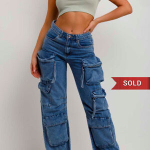 Blue Denim Cargo Jeans