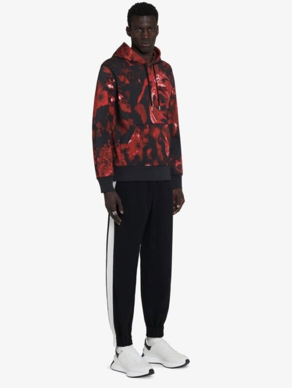 Alexander McQueen Men's Wax Flower Hooded Sweatshirt in Black/red - Image 4