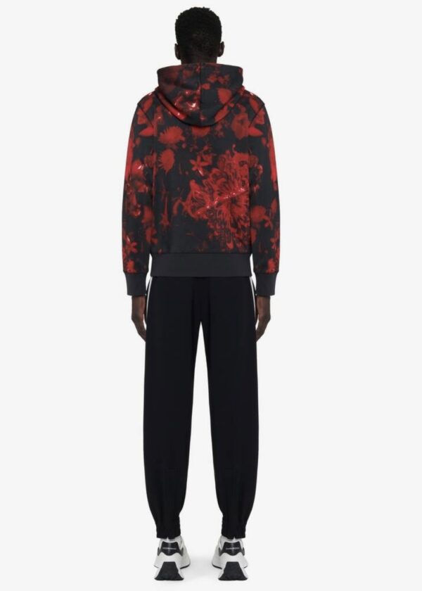 Alexander McQueen Men's Wax Flower Hooded Sweatshirt in Black/red - Image 5