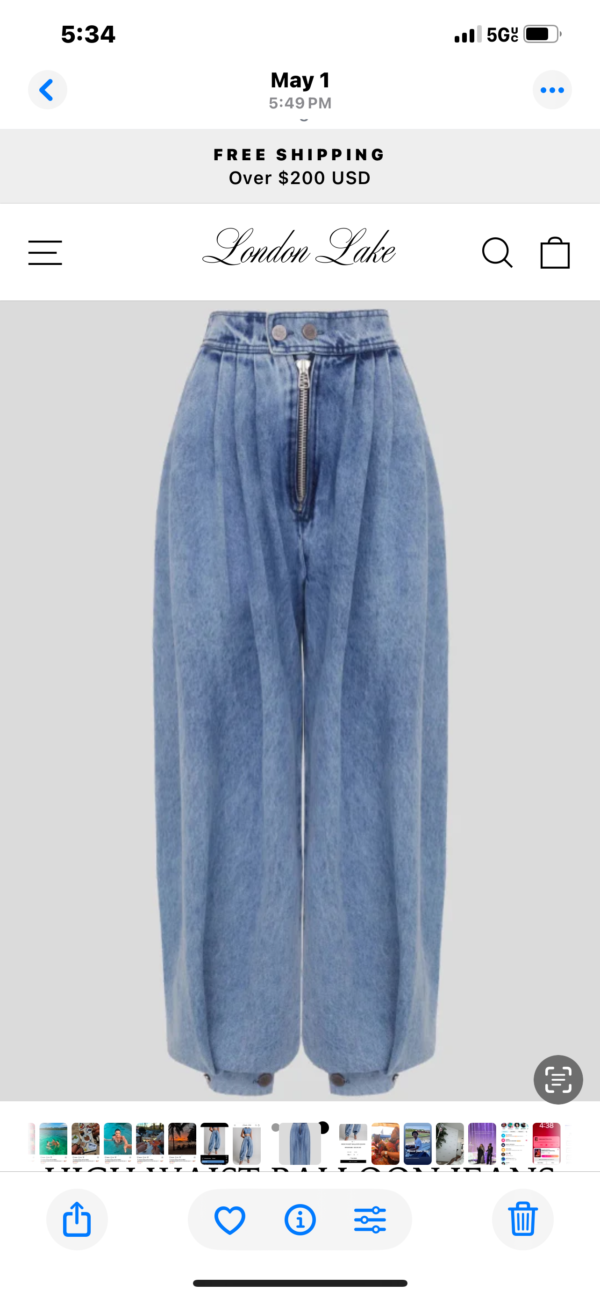1 London Lake  High Waisted Balloon Jeans - Image 4