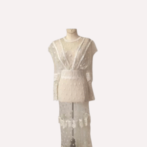 Burberry London Long Sleeve Tiered Runway Lace Dress Size 4