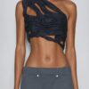 Davion One Shoulder Ruch Asymmetric Top