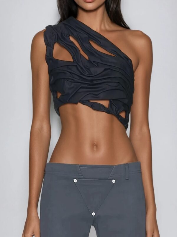 Davion One Shoulder Ruch Asymmetric Top