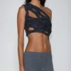 Davion One Shoulder Ruch Asymmetric Top