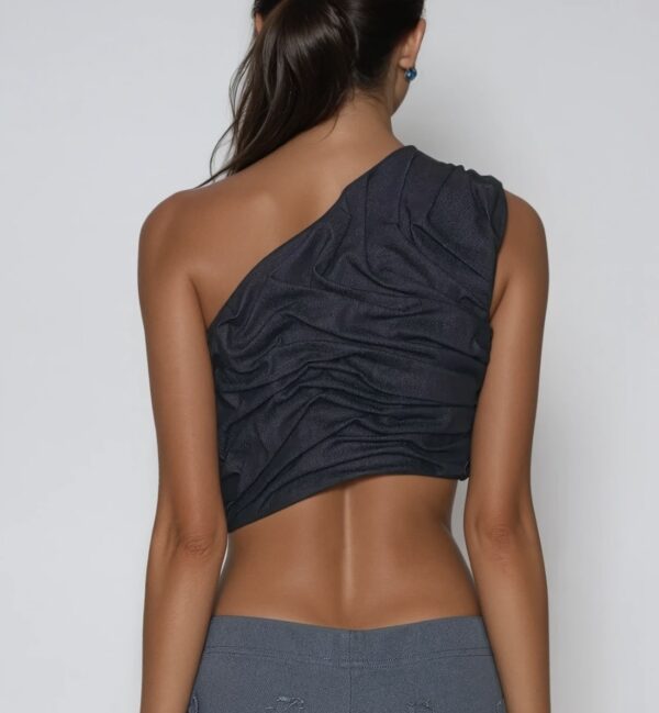 Davion One Shoulder Ruch Asymmetric Top